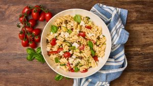 fusilloni pomodorini zucchine feta