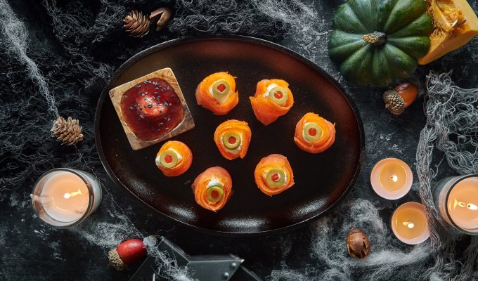 Halloween sfere di salmone