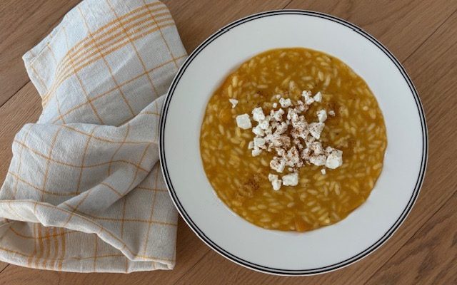 risotto con zucca e feta