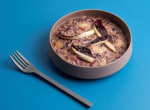 risotto di farro con radicchio e bitto