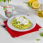 Linguine al pesto di limone con burrata